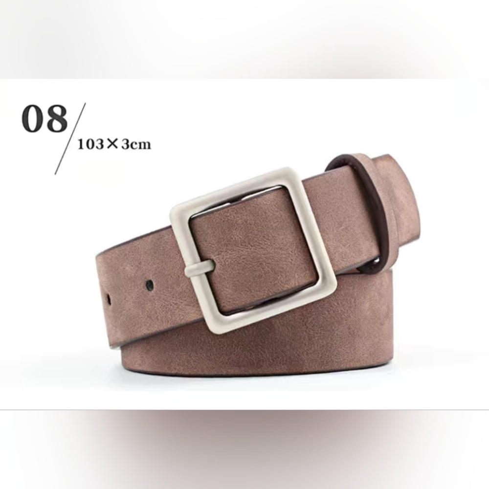 NWT LEATHER BELTS HIGH QUALITY PU SILVER MATTE BUCKLE VARIOUS COLORS